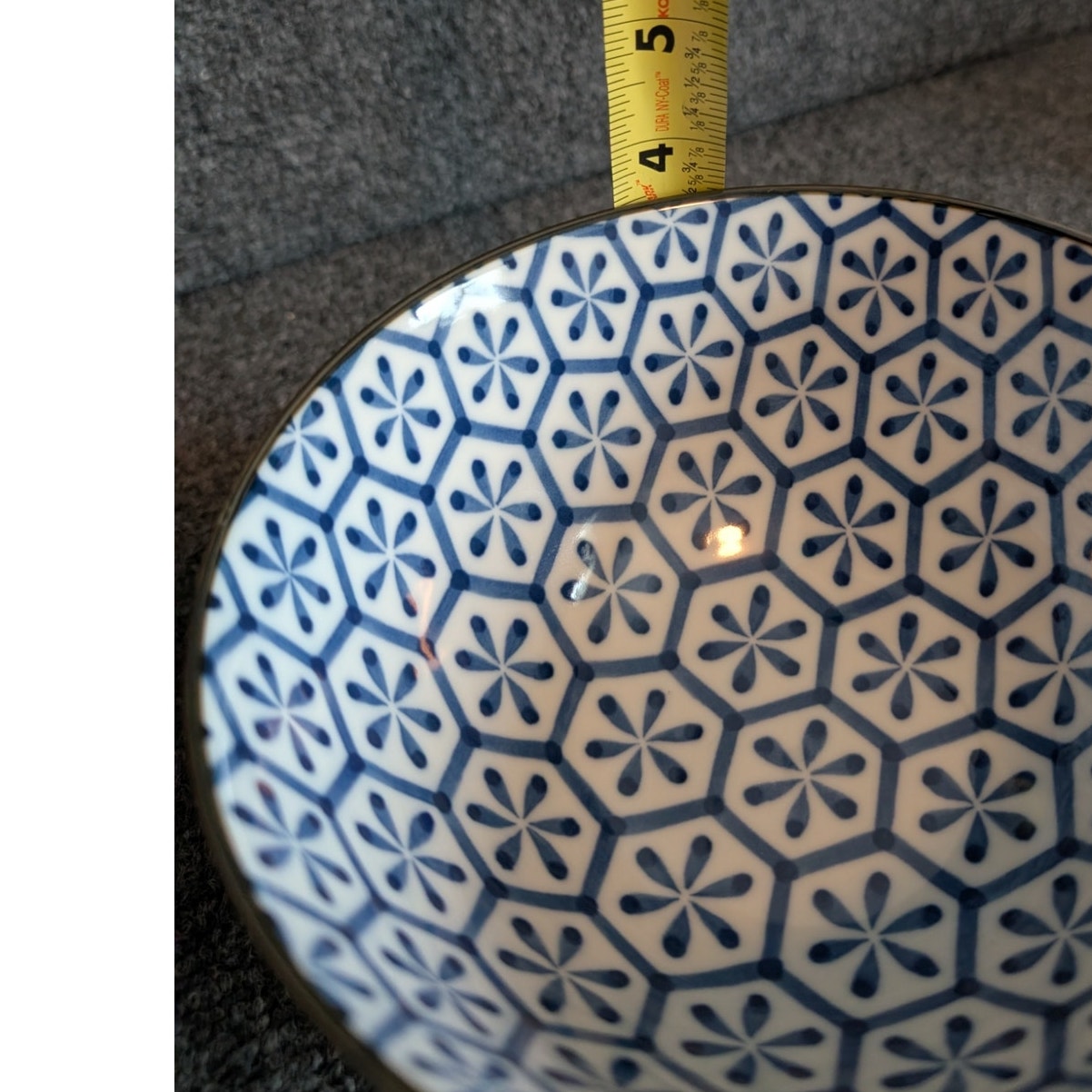 Blue White Made in Japan Rice Ramen Ceramic Bowl