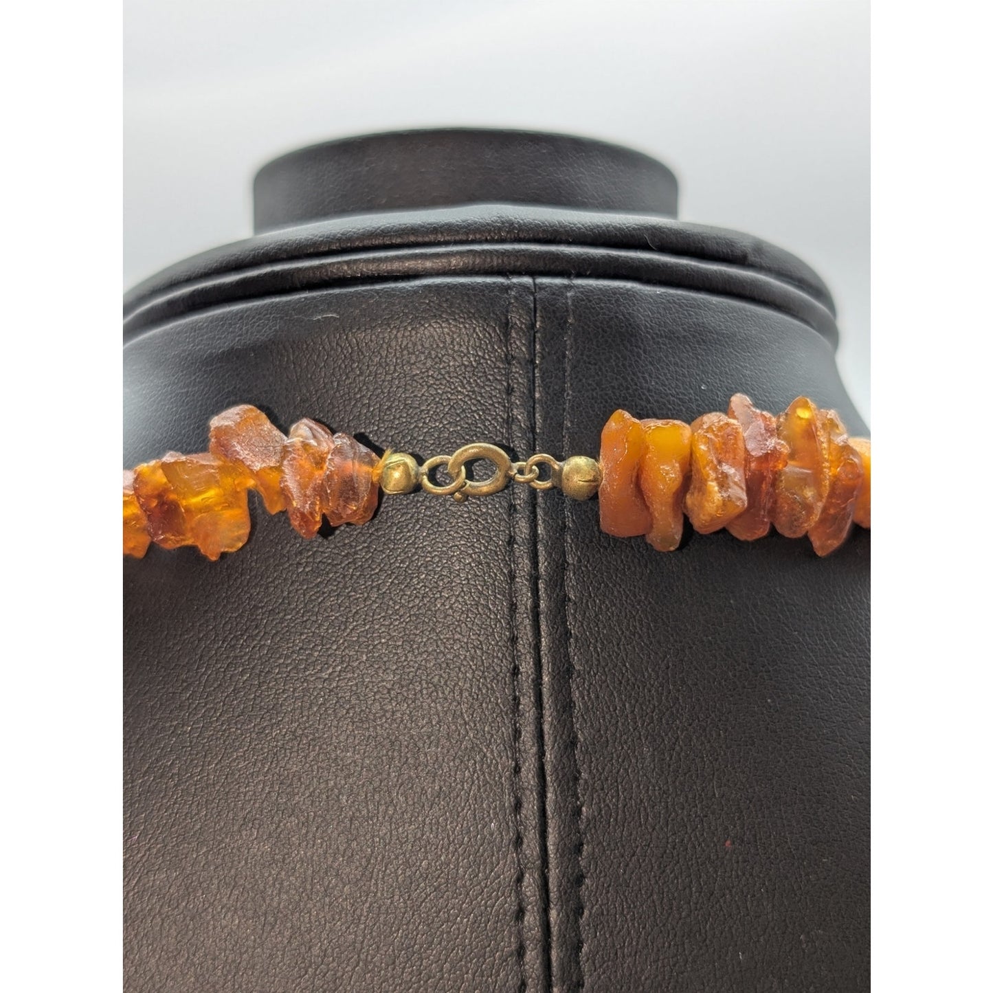 Vintage Chunky Genuine Raw Amber Graduated Nugget 32" Necklace 64.38g