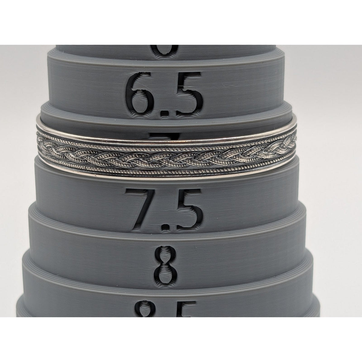 925 Sterling Silver Celtic Braid Texturized Oxidized Cuff Bracelet 18.5g