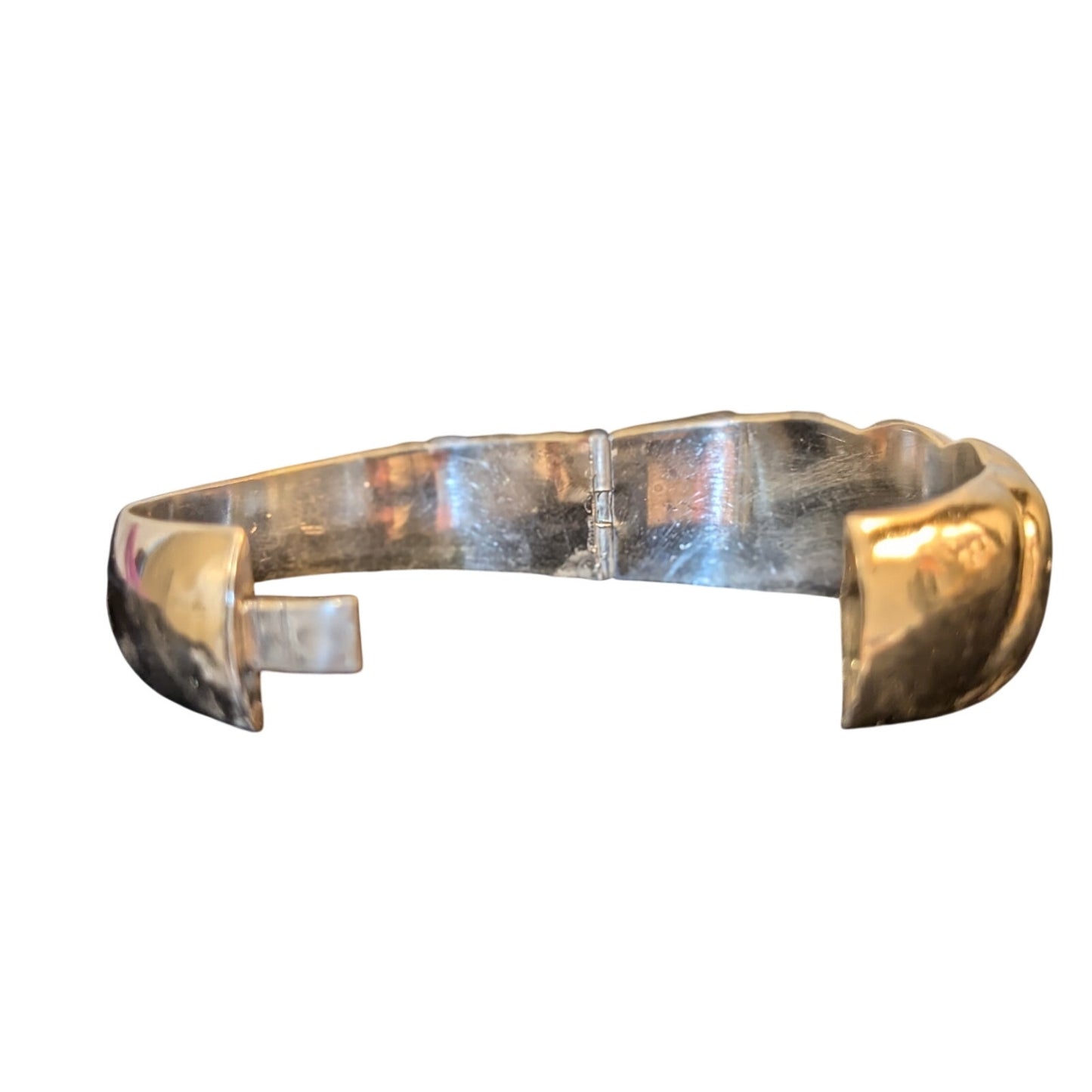 Vintage 925 Sterling Swirl Design Wide Slide In Clasp Bangle Bracelet
