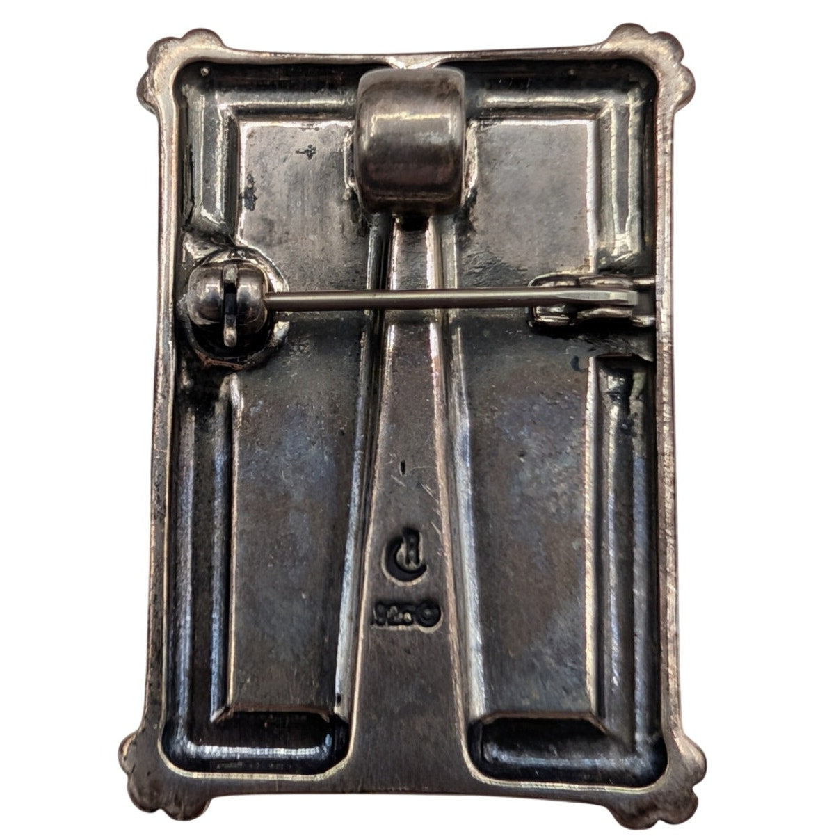 Vtg Carolyn Pollack Relios Southwestern Inlay Stone Sterling Brooch/Pendant