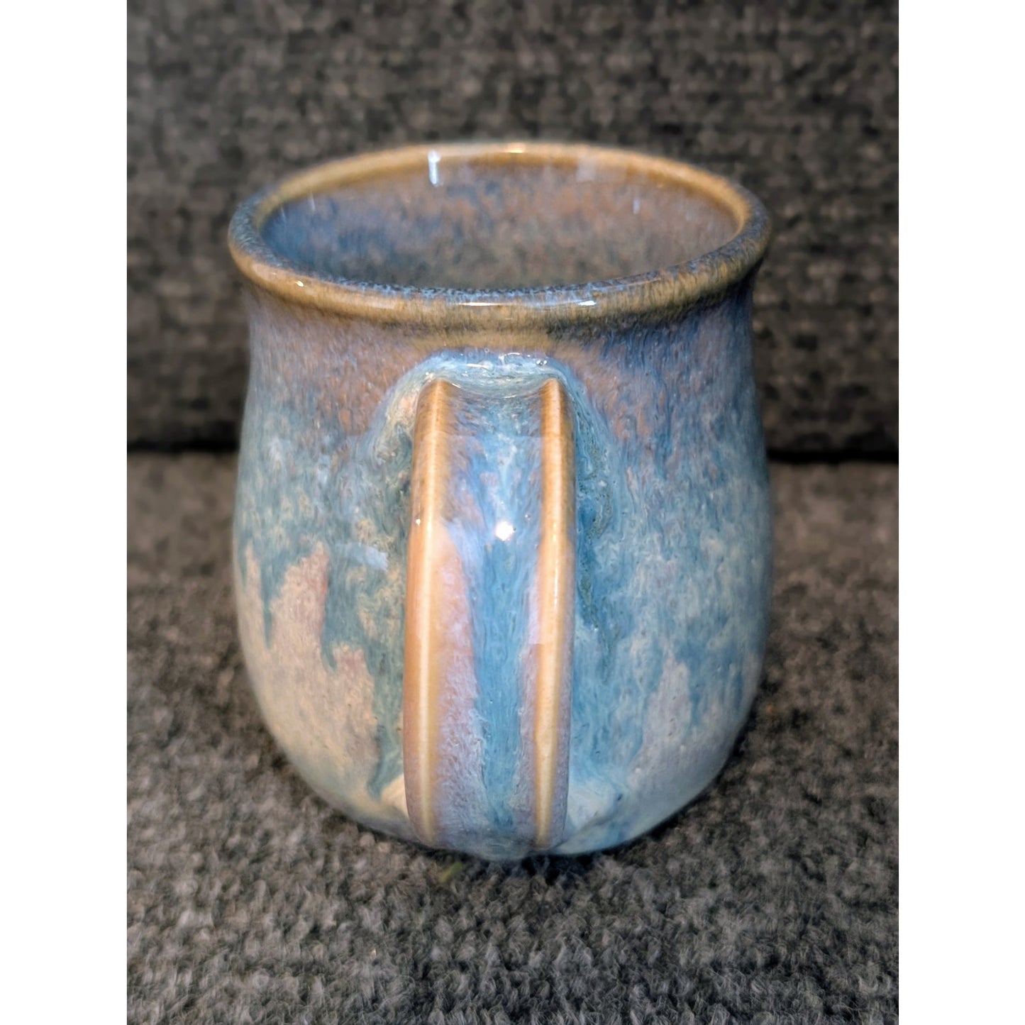 Signed Light Blue Hand Thrown Pottery Coffee Mug