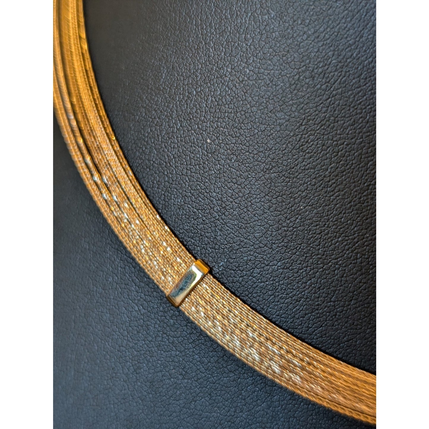 14k Multi-Strand Gold Flex Wire Pearl Enhanced Collar Necklace