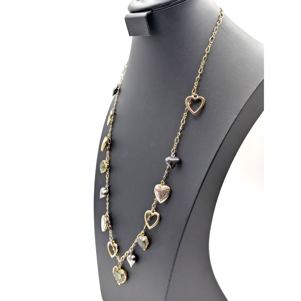 Betsey Johnson Multi Heart and Locket 31.5" Adjustable Chain Necklace