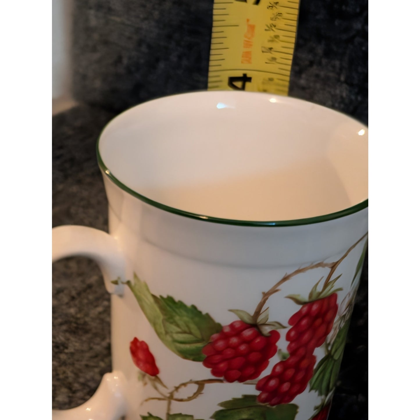 Pair of Roy Kirkham 1990 Raspberry Fruit Garden Fine Bone China England Tea Cups