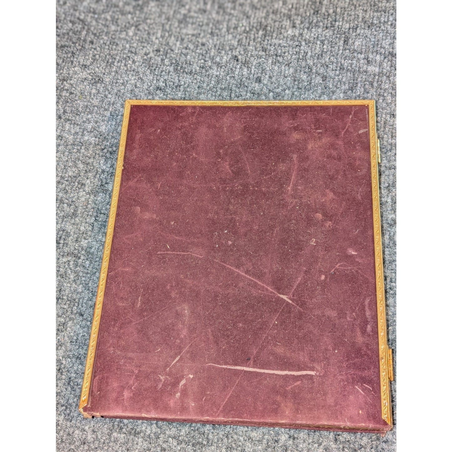 Vintage Art Deco Gold Tone Metal Double 8 X 10 Standing Picture Frame