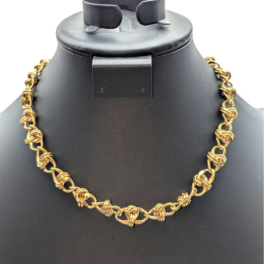 1980s Vintage Chunky Shiny Gold Tone Heavy Chain 17.75" Necklace