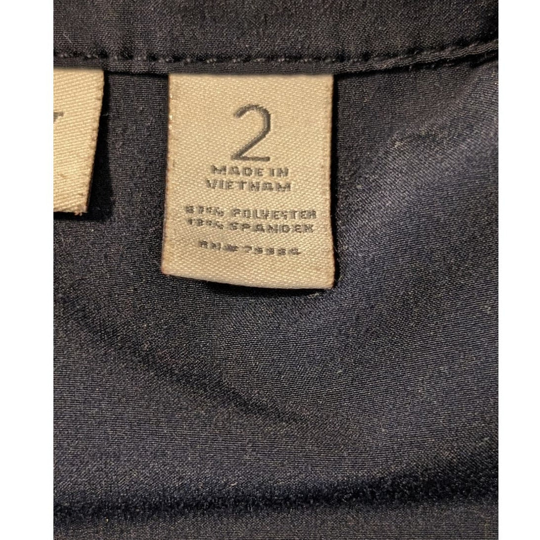 Zenergy by Chico's Navy Snap Front Active Drawstring Vest Womens Sz 2 (M 12-14)