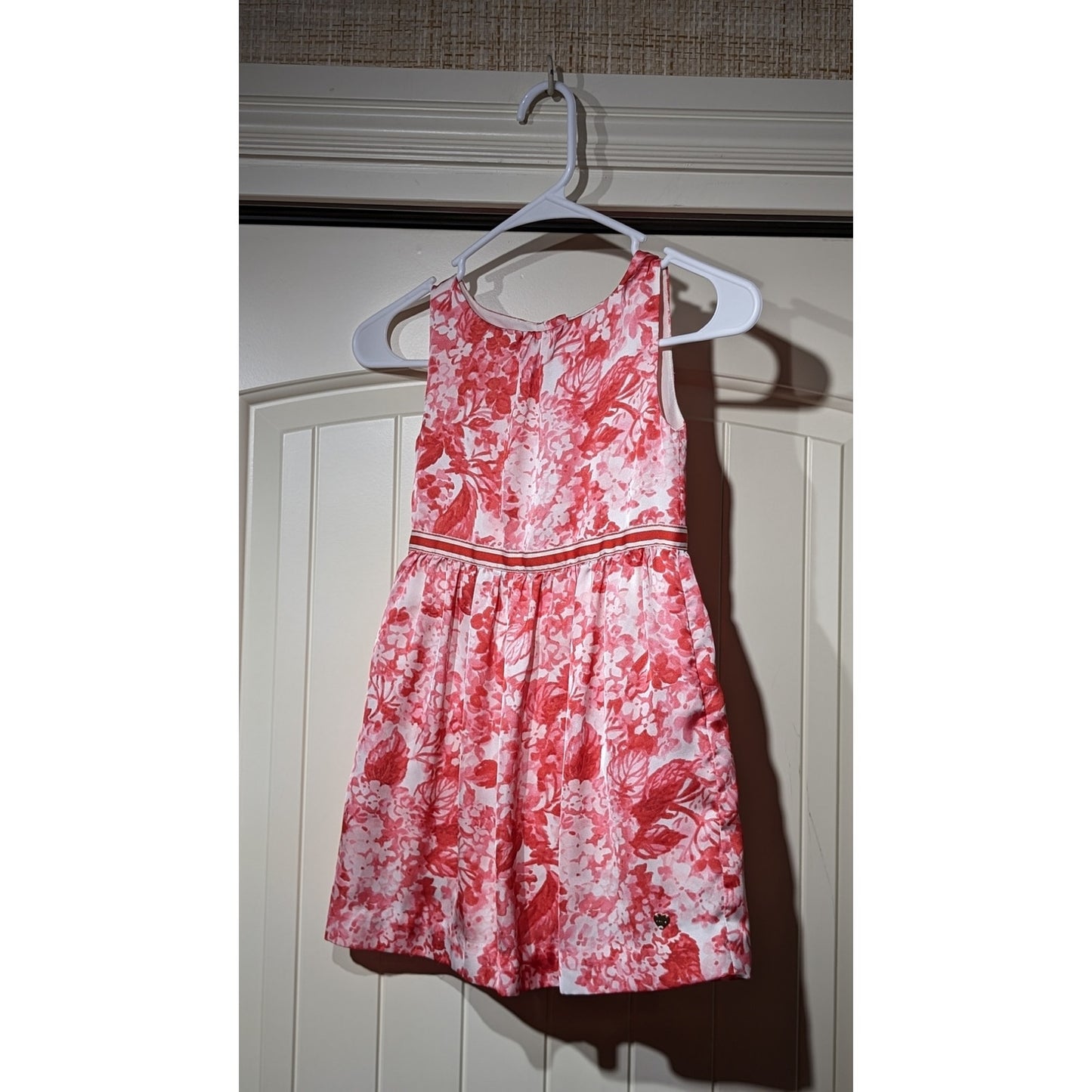 Juicy Couture Pink White Ribbon Waist Sleeveless Lined Dressy Dress Girls Size 6