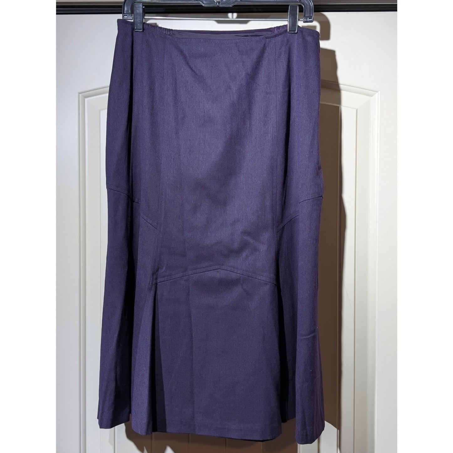 Talbot's Purple Wool Stretch Fully Lined Panel Flare Skirt Women's Plus Size 12W
