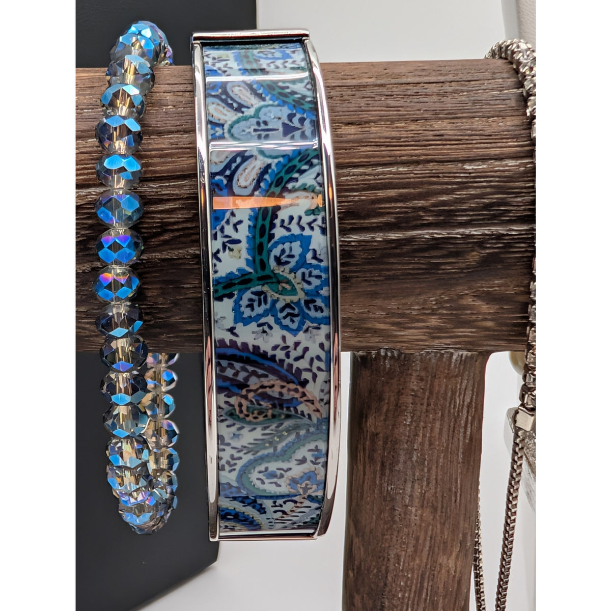 Lot of Eleven Blue & Silver Tone Jewelry Pieces Necklaces, Bracelets & Earrings