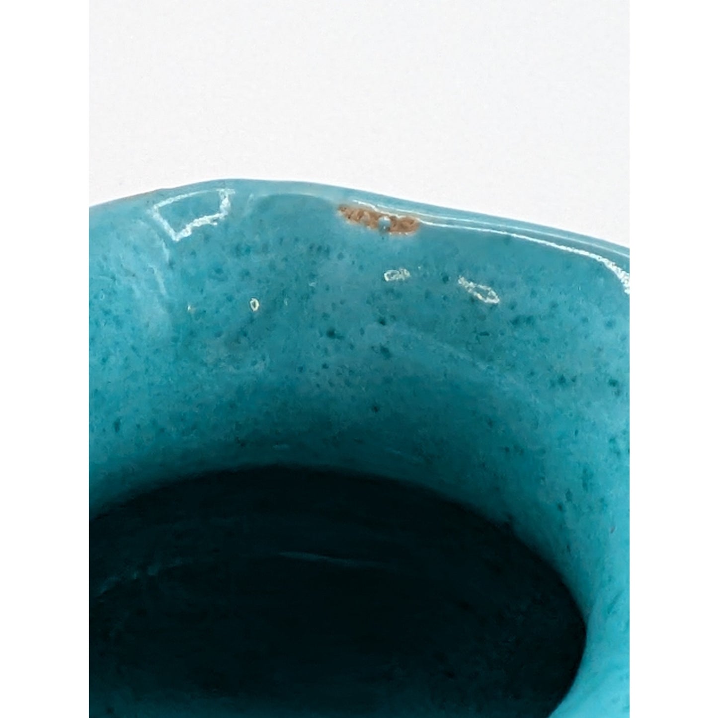 Vtg 50s Italian SACA Sgraffito Art Pottery Aqua Glaze Hand Painted Mini Pitcher