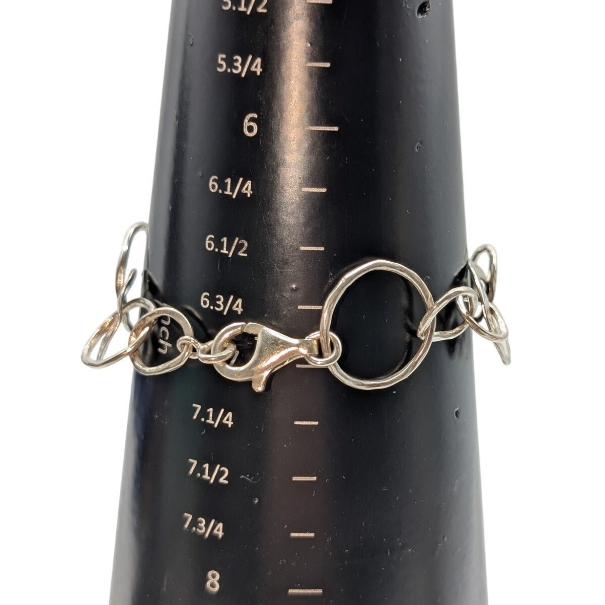 Silpada 925 Sterling Silver Hammered Circle Loopy Chain Bracelet