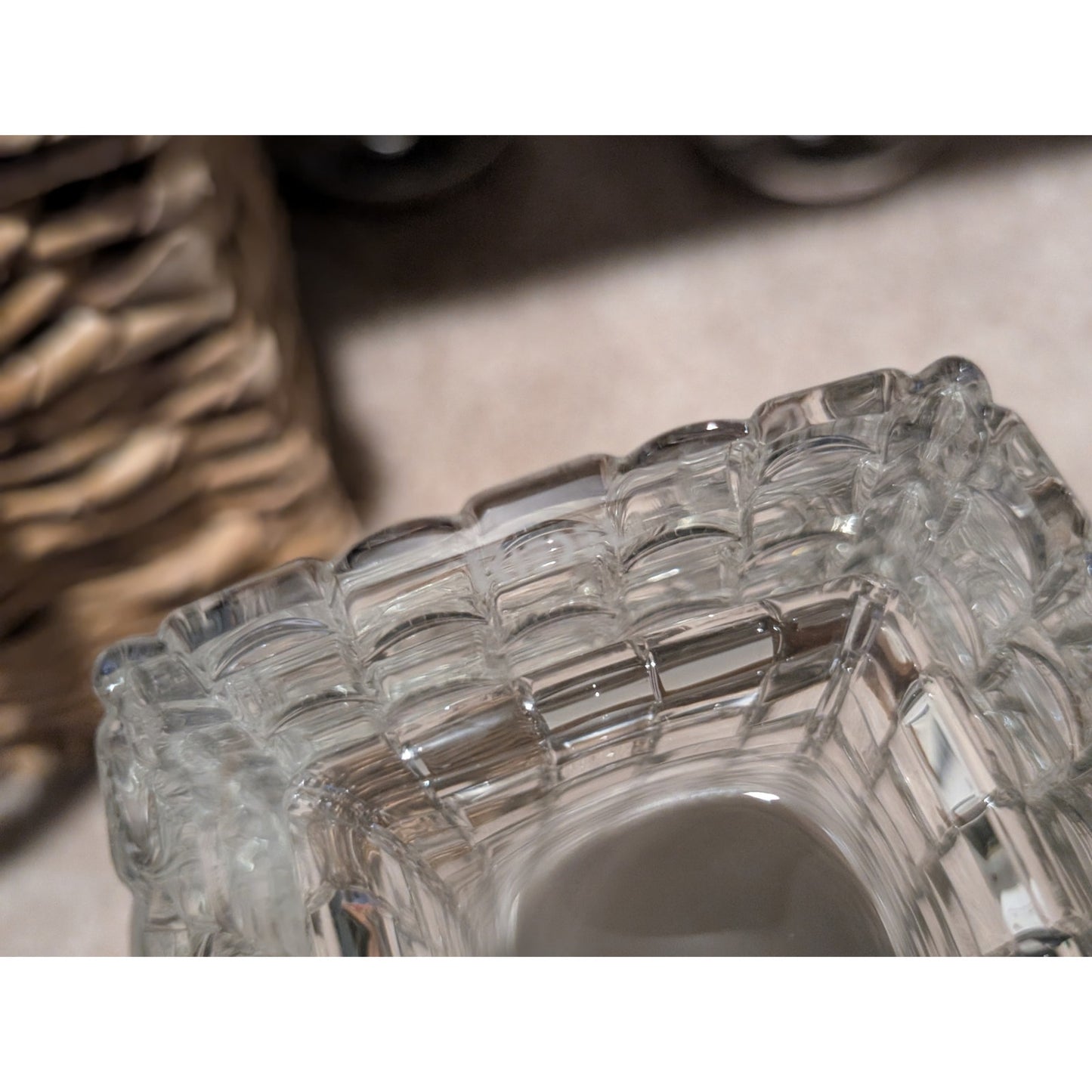 Signed Riedel by Vivant Tyrol Crystal Bossa Nova Basketweave German Design Vase