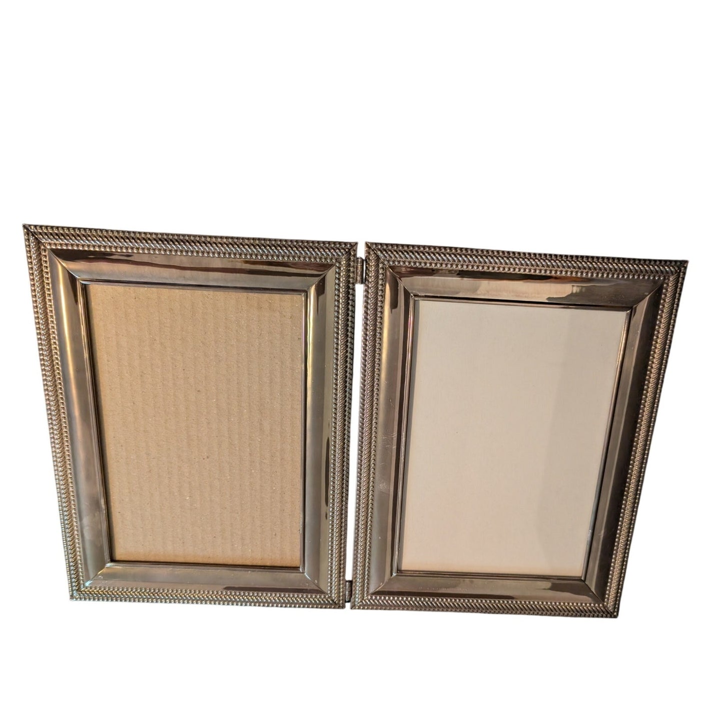 Vintage Silver Double Hinged Standing Photo Frame