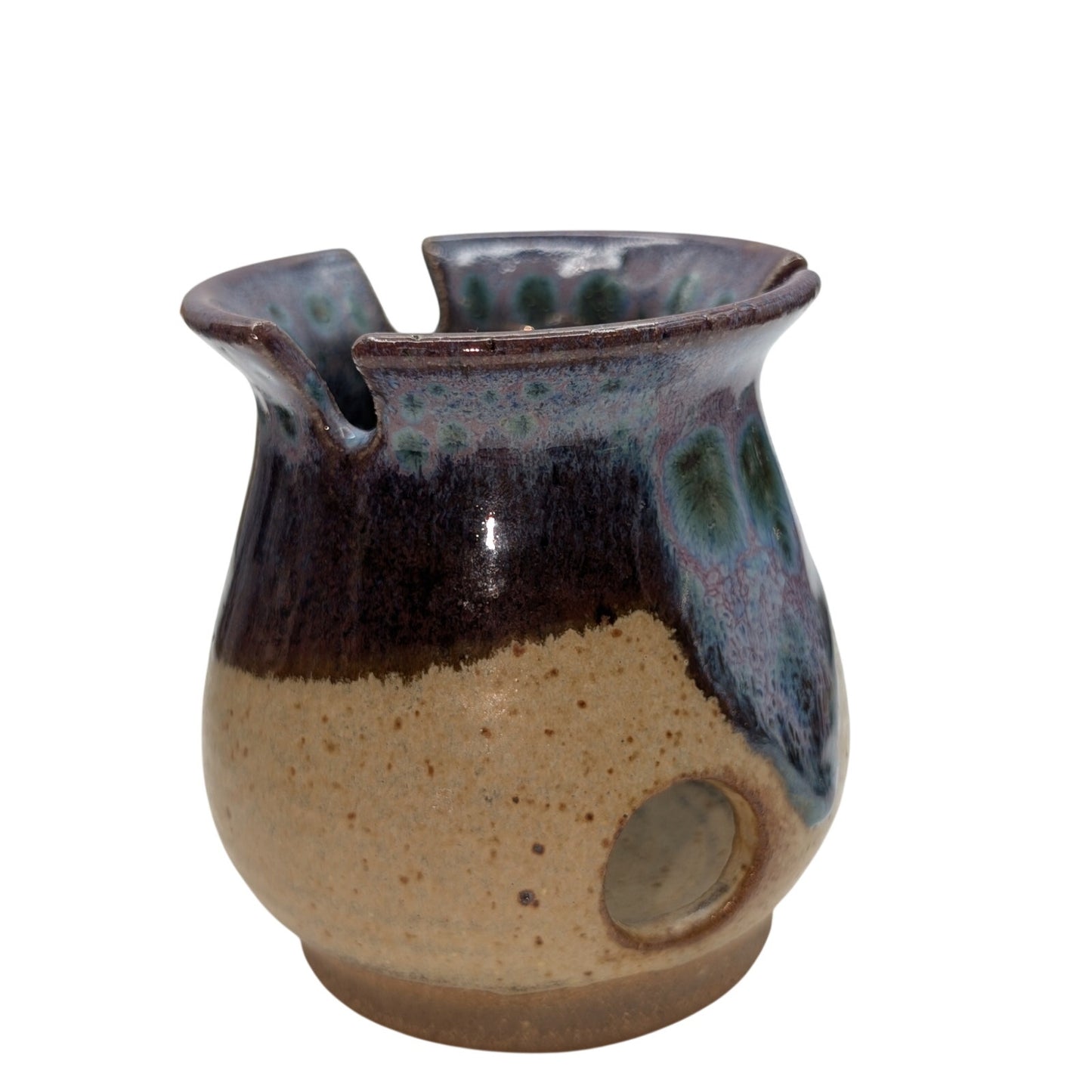 Vintage Studio Pottery Artist Signed Tea Light Candle Holder