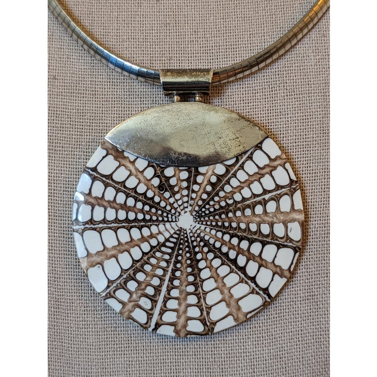 925 Sterling Omega Necklace W/ Nautilus Shell 925 Sterling Pendant