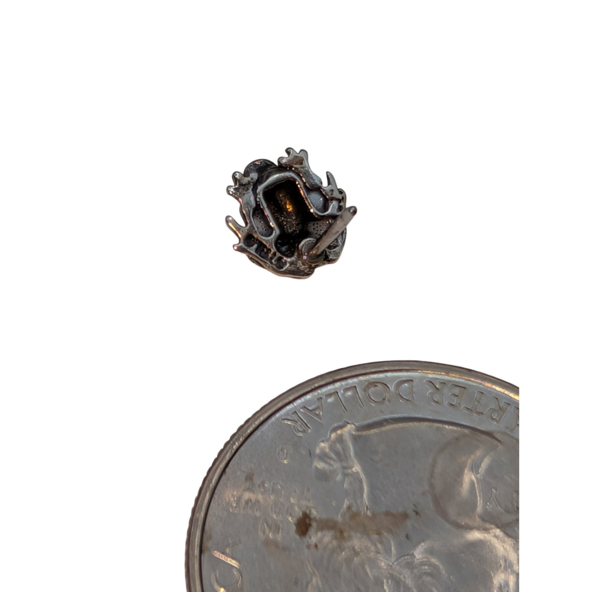 Vintage Tiny Sterling Silver Frog Stud Post Earrings