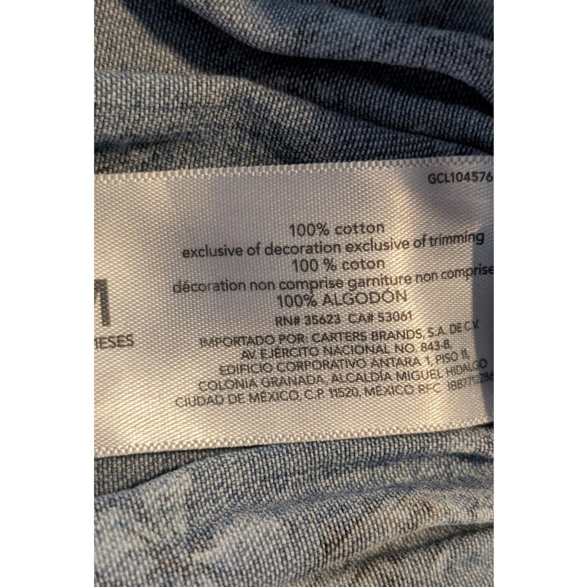 OshKosh B'Gosh Floral Denim Bibbed Jumper Skirt Baby Sz 24M