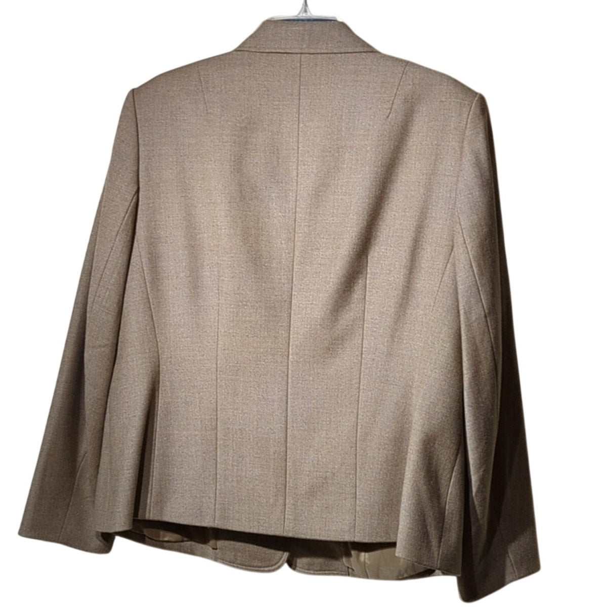 Talbots Tan Stretch Fabric Made in Italy Three Button Blazer Womens Plus Sz 12W