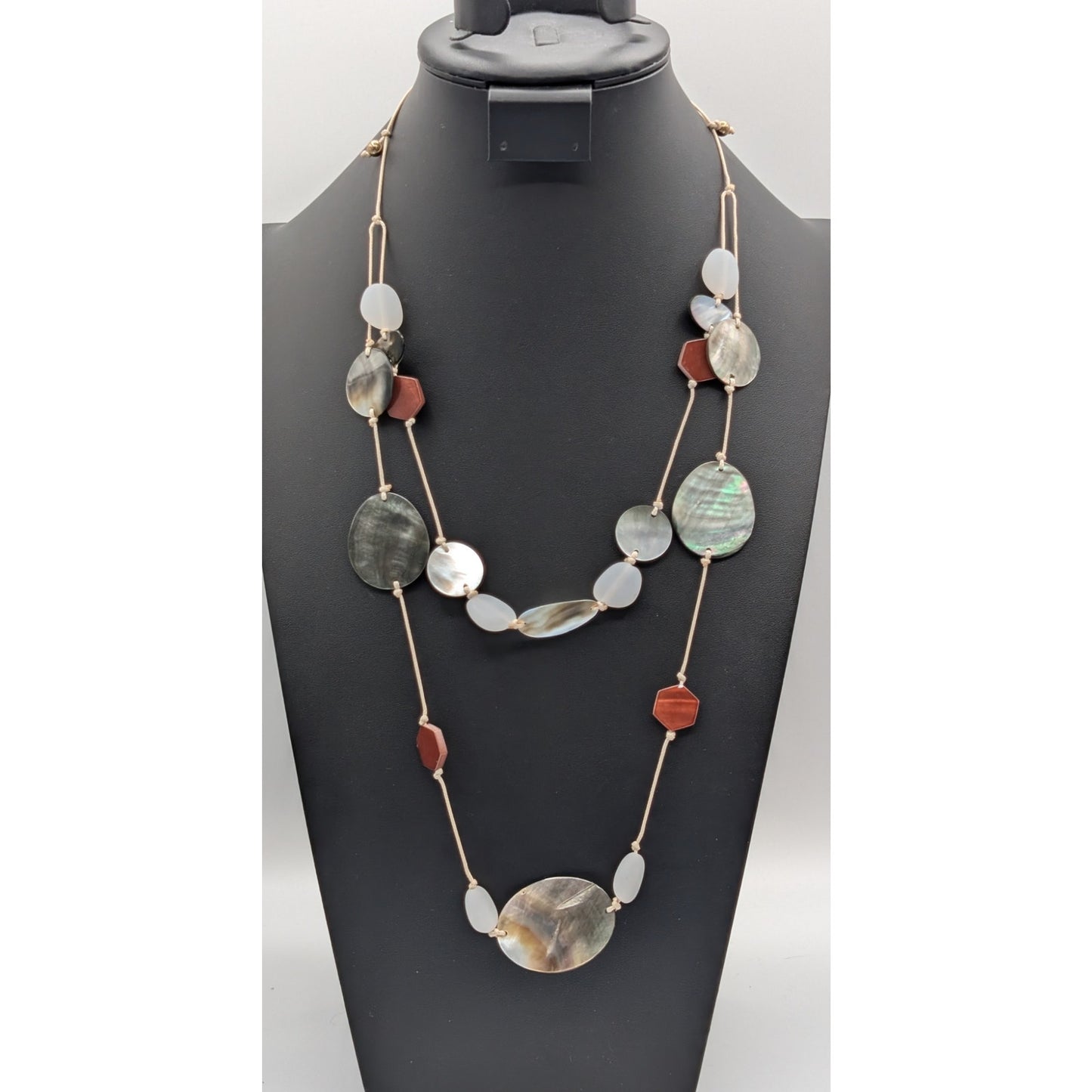 J. Jill Abalone Shell Sea Layered Statement Adjustable Necklace