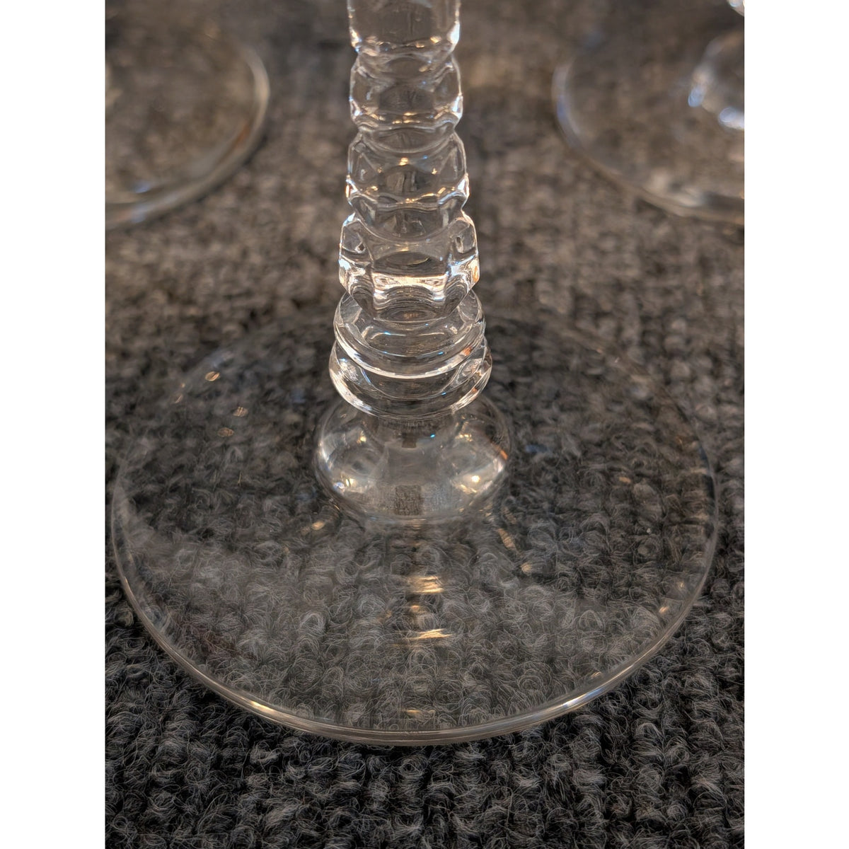 Vintage Libbey Rock Sharpe Atlantis Blown Glass Stemmed Water Goblet Set of Five