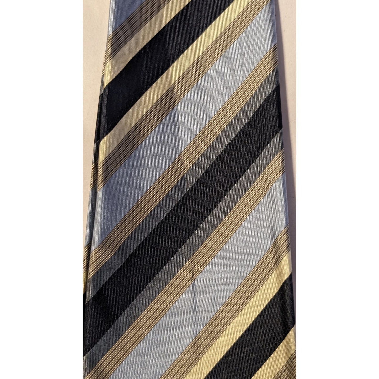 Hermes Paris Vintage 100% Silk Blue Stripe Neck Tie Authentic