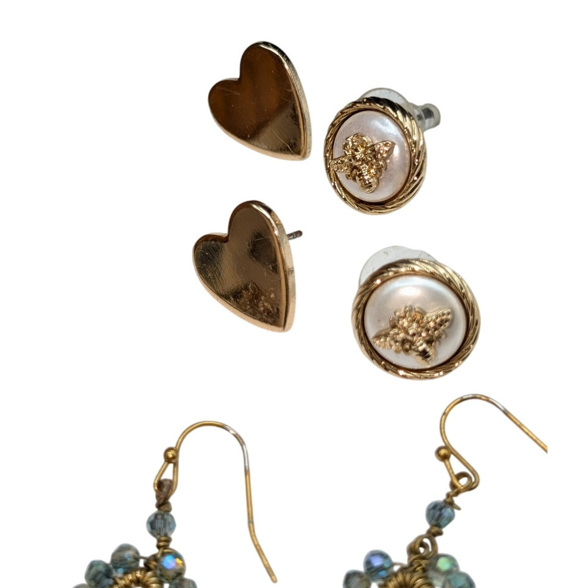 Lot of Seven Pair of Gold Tone Earrings Two Pair New With Tags