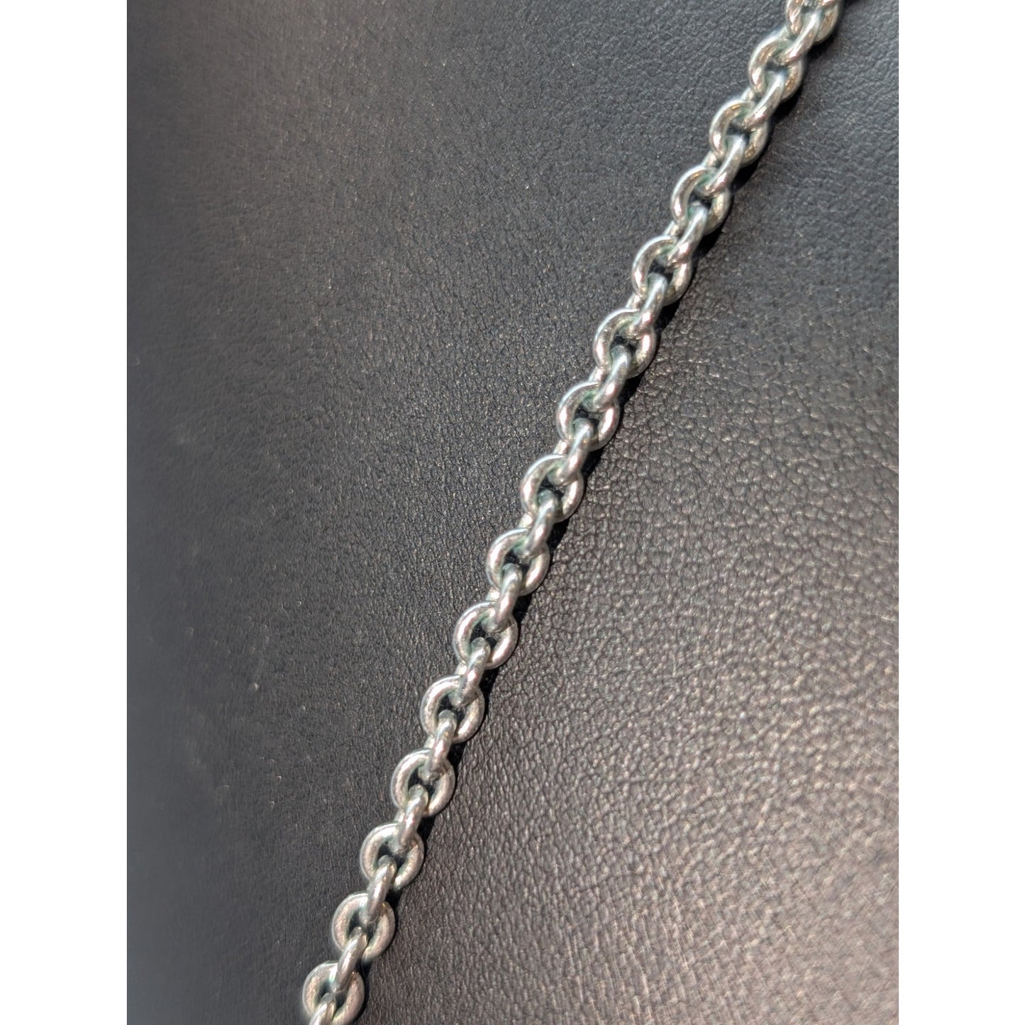 Talbot's Silver Tone Blue Strip & Ruffled Bow Bead Station 32" Necklace