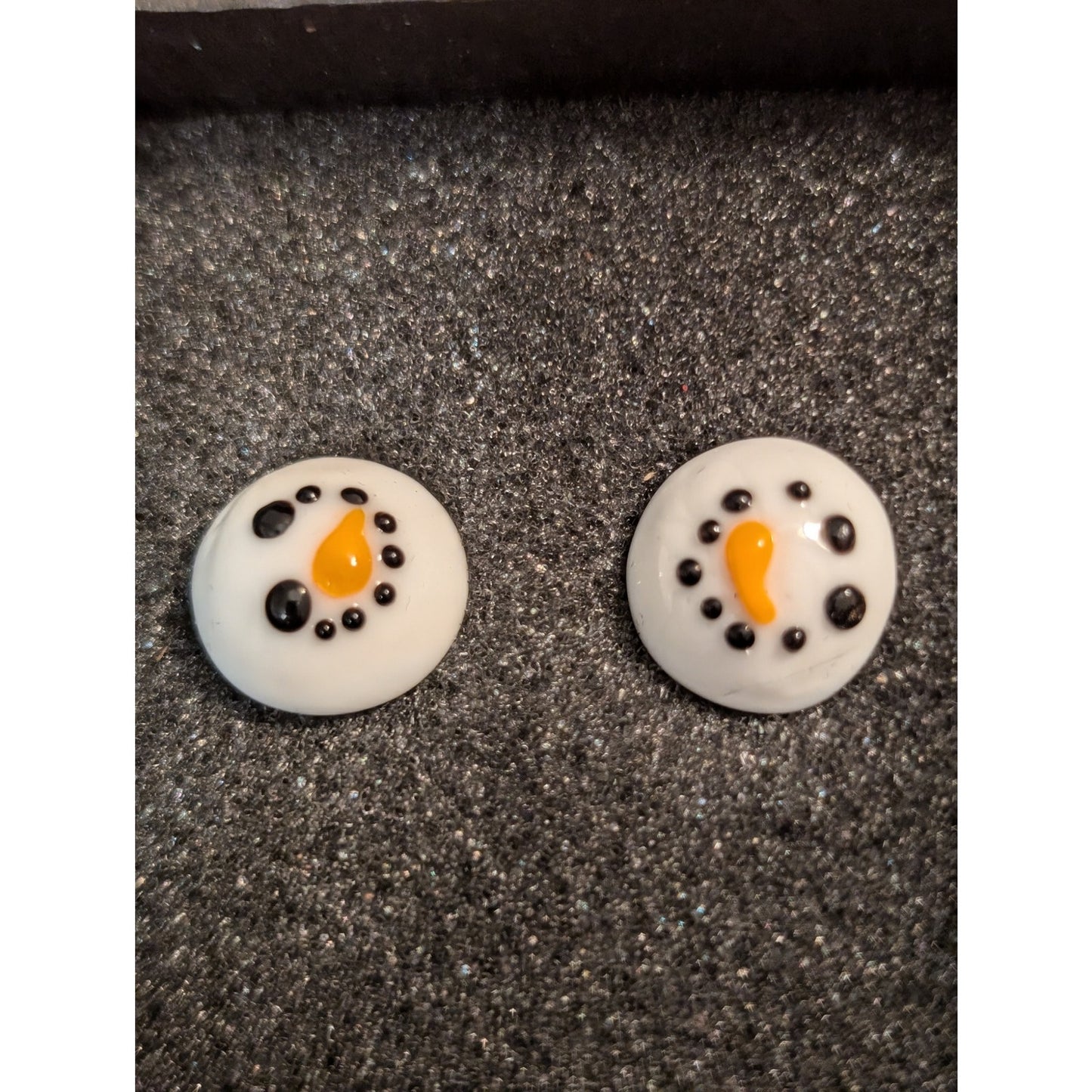 Handmade Lampwork Beads Snowman Cuff Links NWT