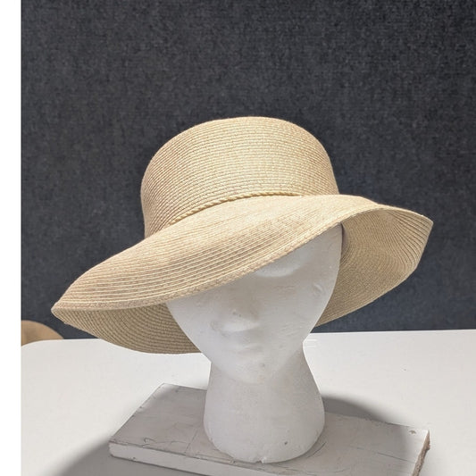 The Scala Collection Tan Paper Sun Hat One Size NWOT