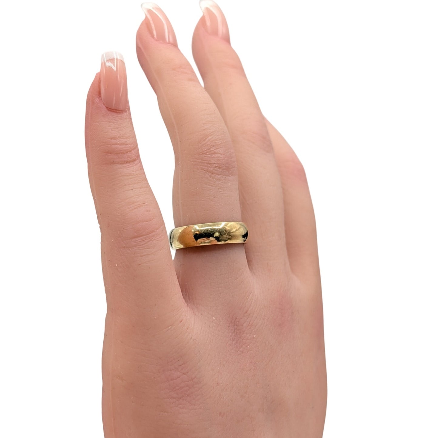 Vintage 18K Yellow Gold Artcarved Women's Wide Wedding Band Ring Size 6.5