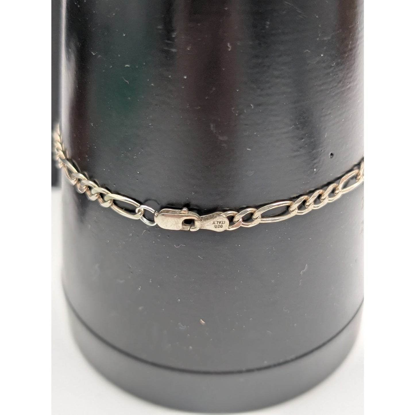 Vintage 925 Italy Sterling Silver Figaro Chain Link Bracelet 4.69g