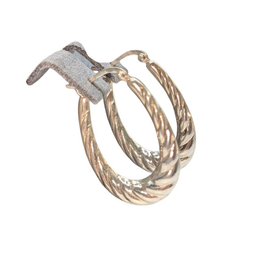 Vintage 925 Sterling Silver Oval Puff Shrimp Hoop Snap Down Latch Earrings