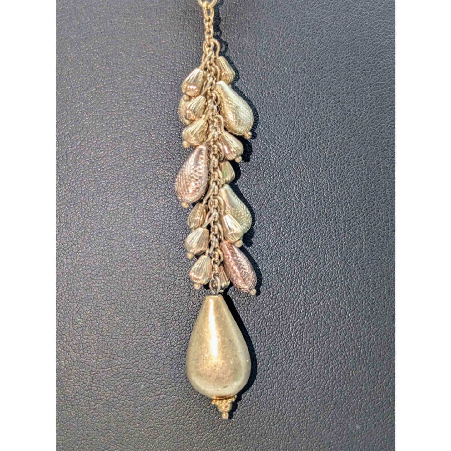 Lauren Conrad Rose & Gold Tone Y Drop Beaded 16"-18_ Necklace
