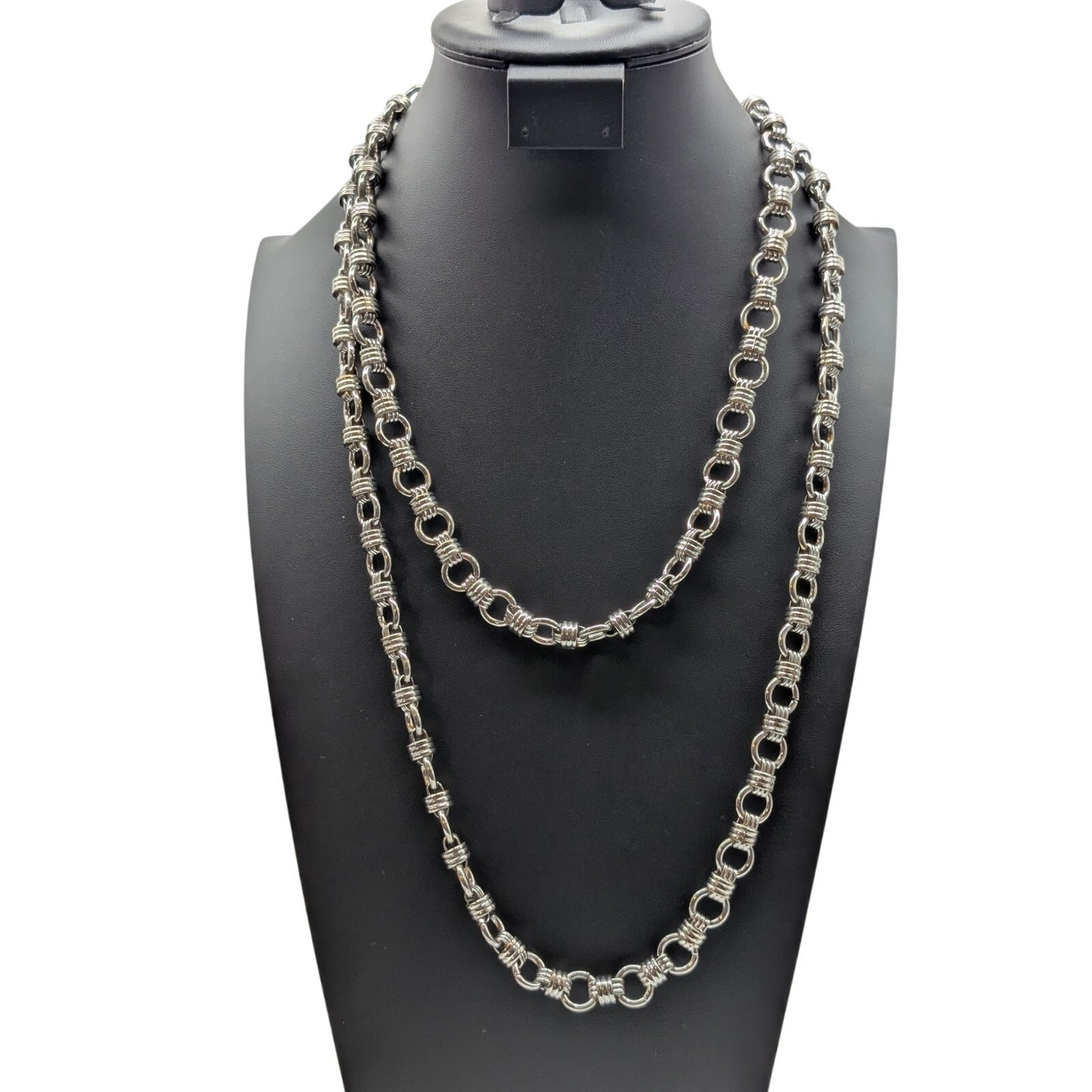 Silver Tone Heavy Chain Link 54" Necklace