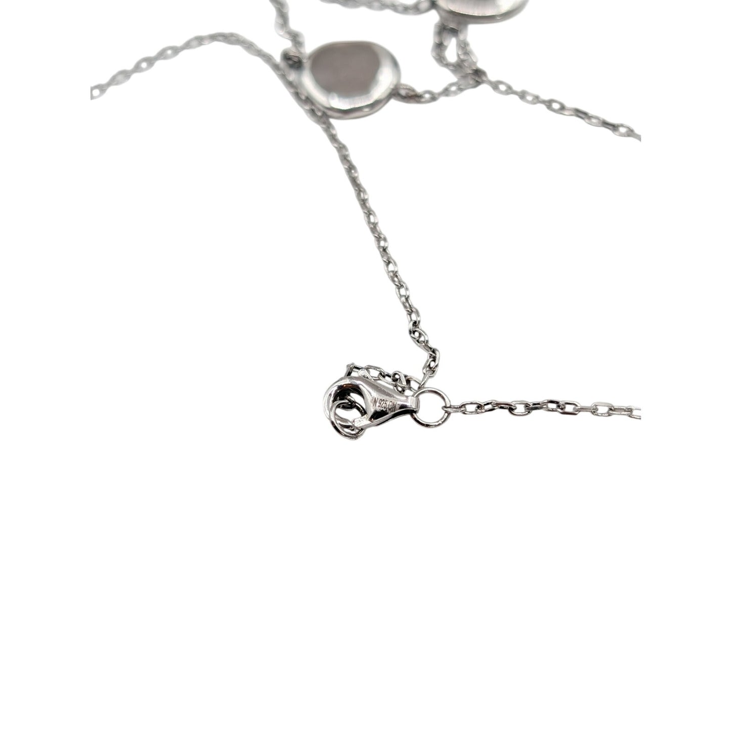 925 Sterling Silver Disk Bead Station 32" Chain Necklace