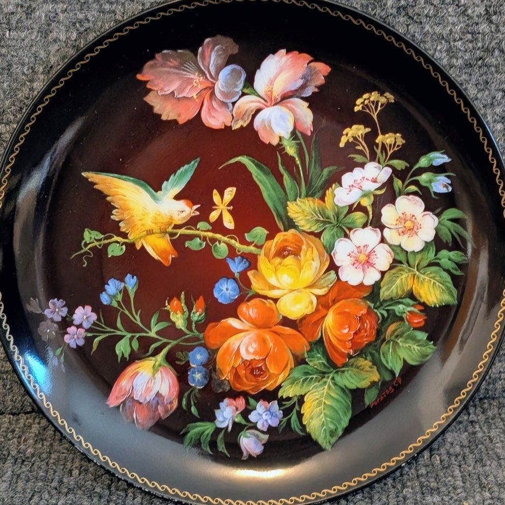 Vtg Bradford Exchange Plate Flights of Fancy 7.5" Russion 22 Kt Gold Trim Plate