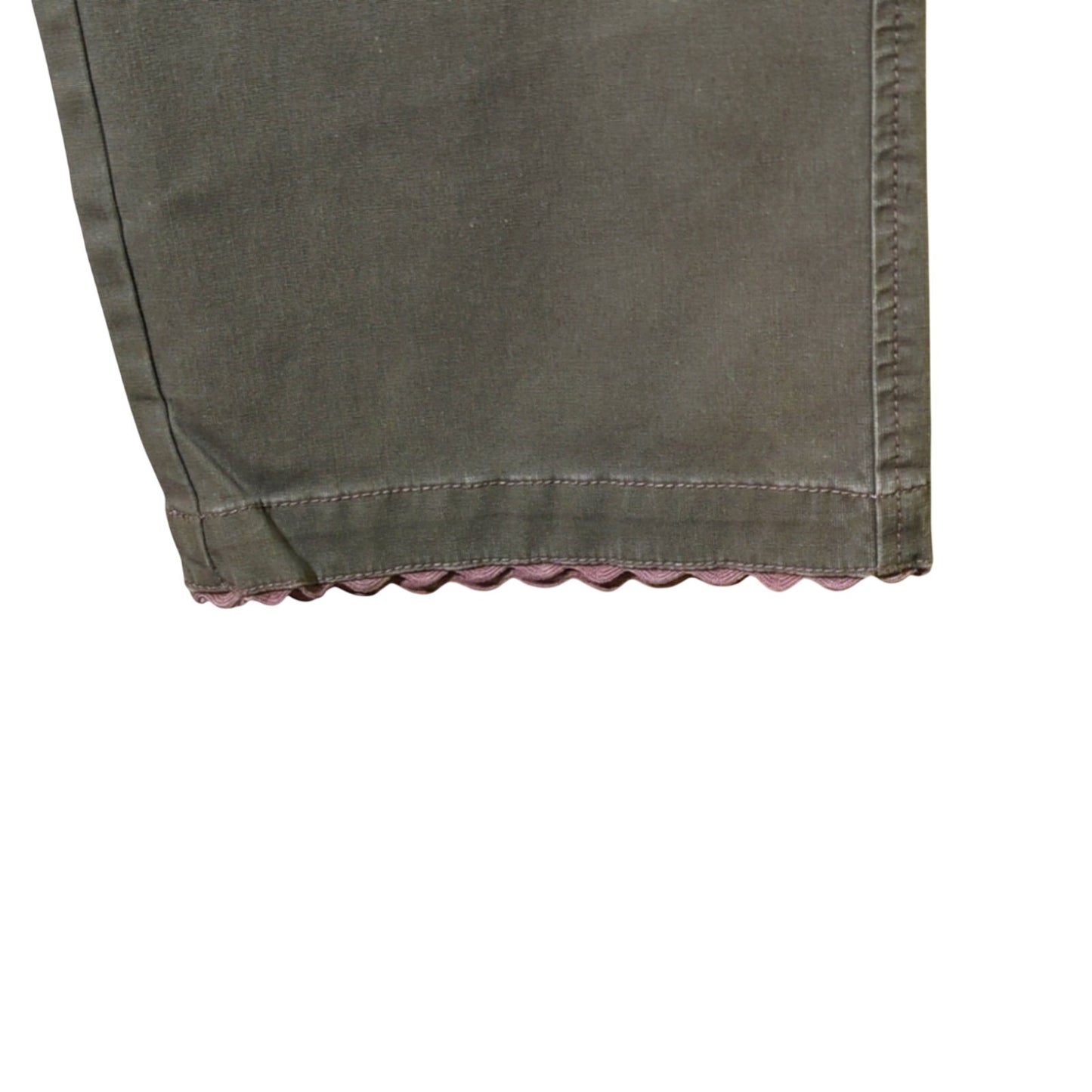 Sundance Scalloped Loden Green High Rise Cropped Jeans Women's Size 12P NWOT