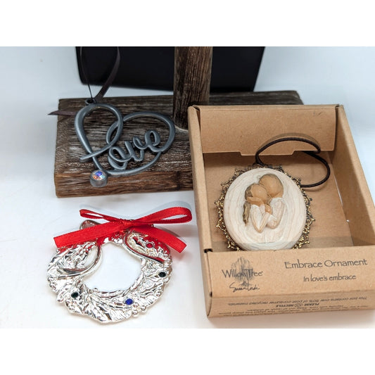 Lot of Lenox Willow Tree & Alex and Ani Love Christmas Tree Ornaments