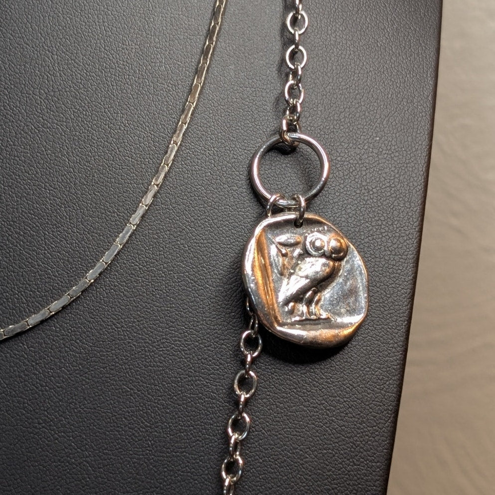 Lot of Three Layered Silver Tone Necklaces From Vintage to Modern