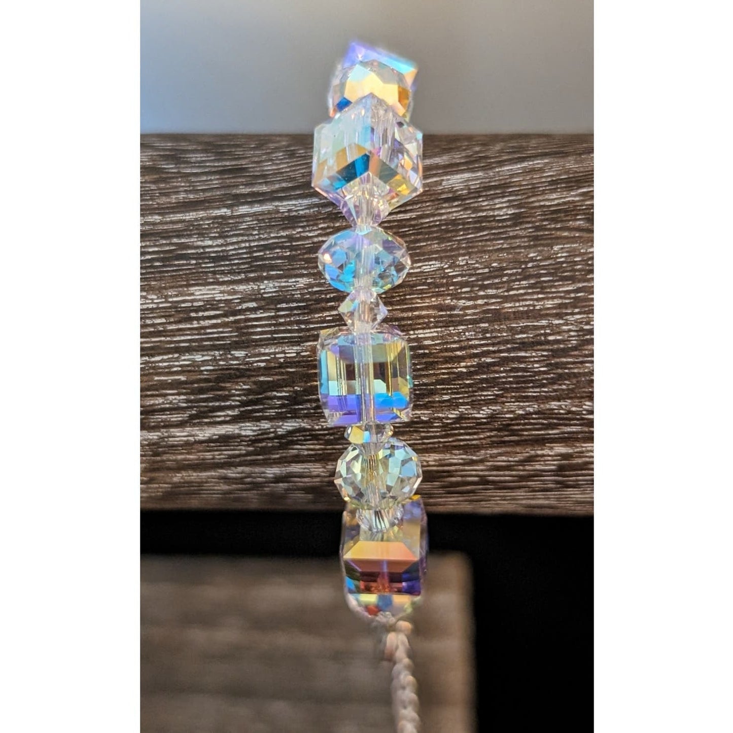 925 Sterling Aurora Borealis Cube Crystal Bracelet