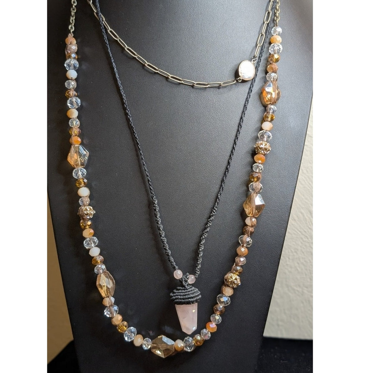 Lot of Three Boho Layered Necklaces