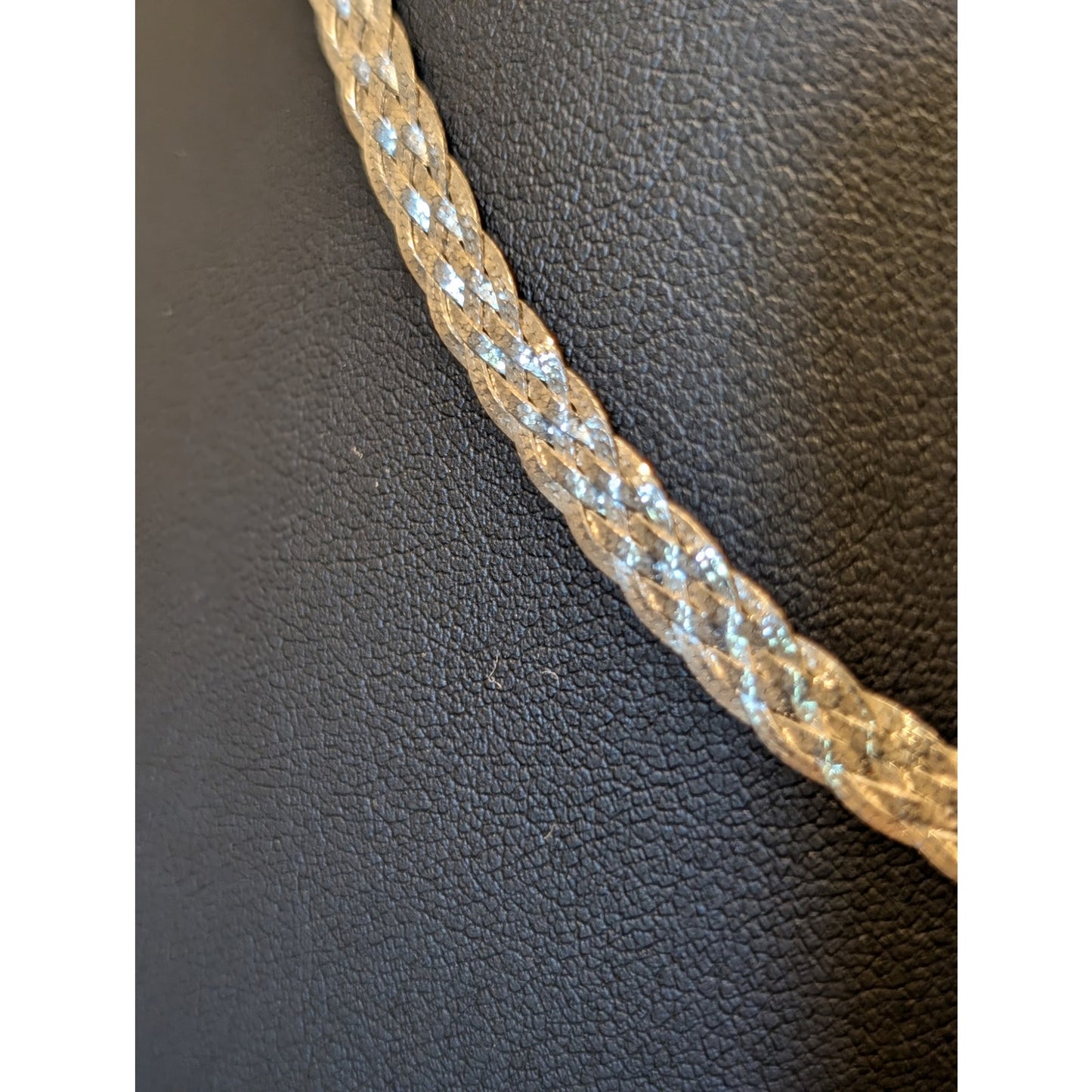 5 Strand Braided Herringbone Diamond Cut 925 Sterling Silver 5mm Chain Necklace