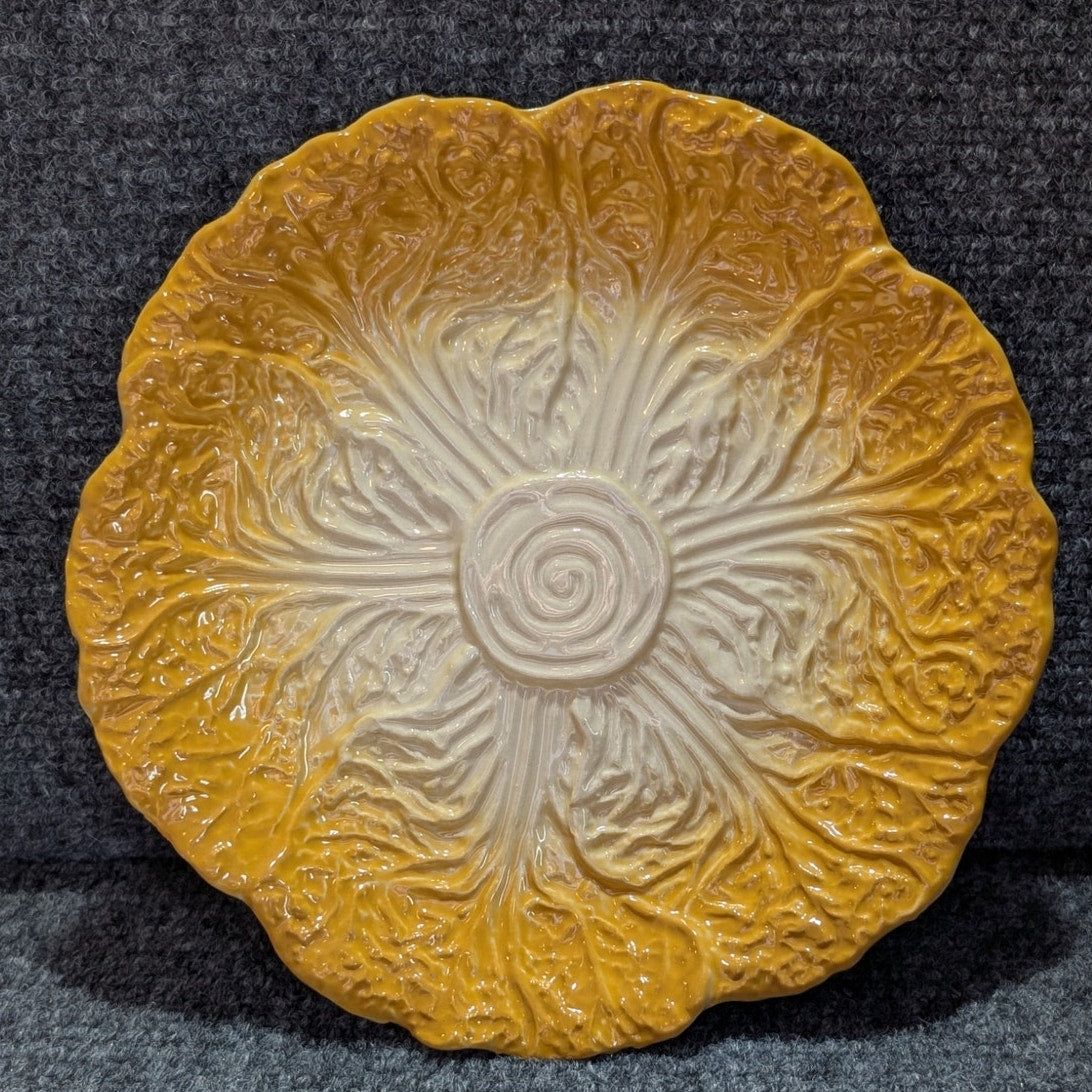 Set of Two Yellow/Golden Cabbage Leaf Plates