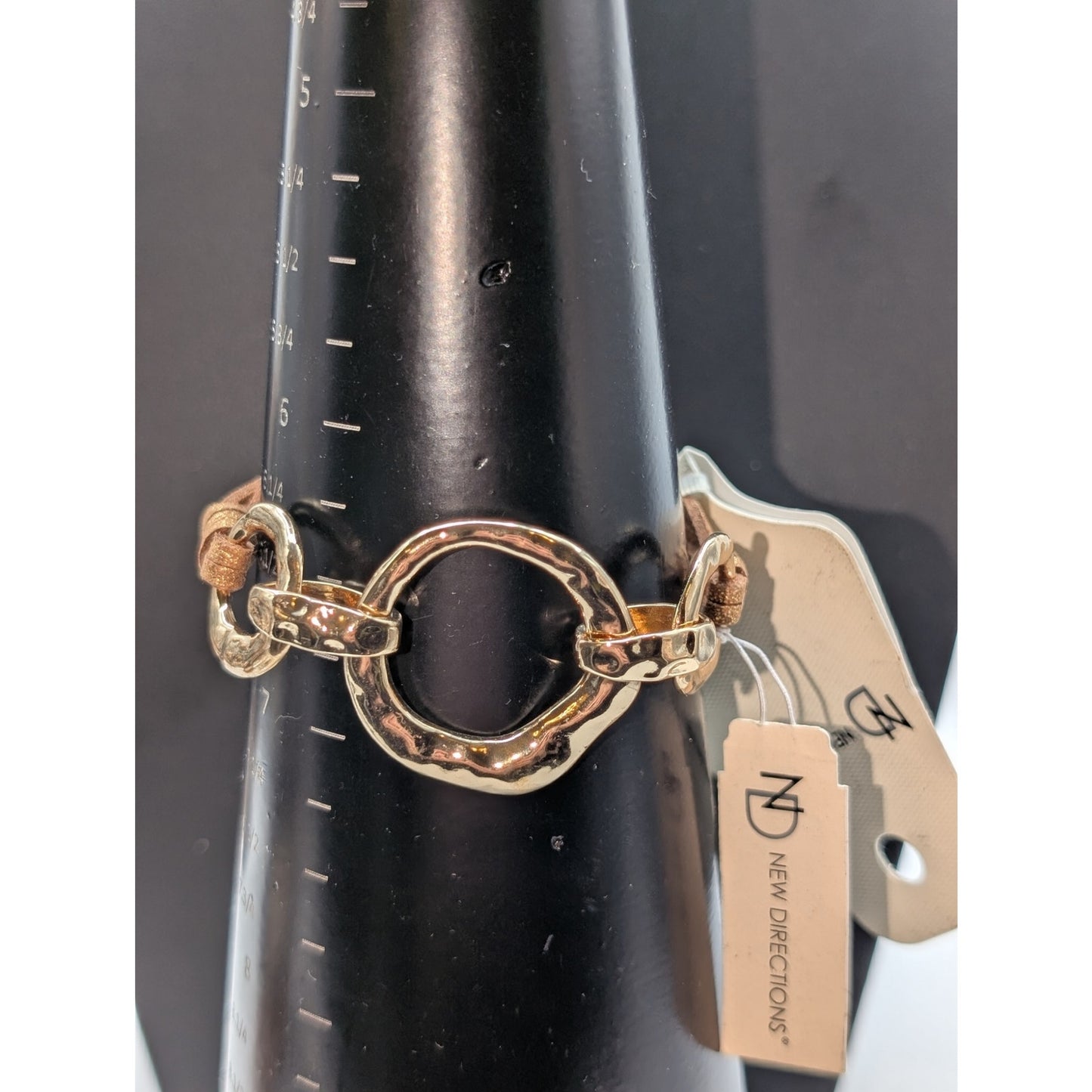 New Directions Coral Coast/Wrap Gold Tone Sparkle Leather NWT Bracelet