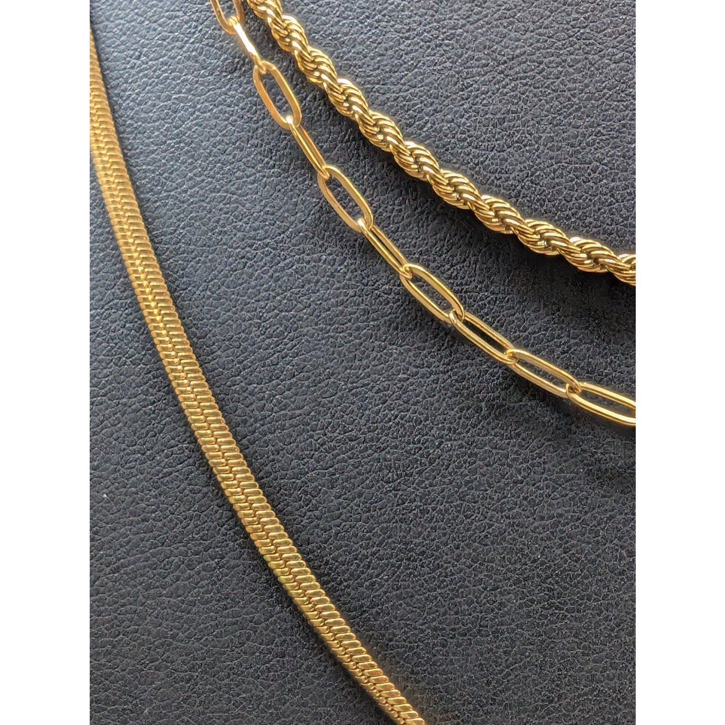 Victoria Emerson Three Strand Gold Tone 16"-18" Chain Necklace