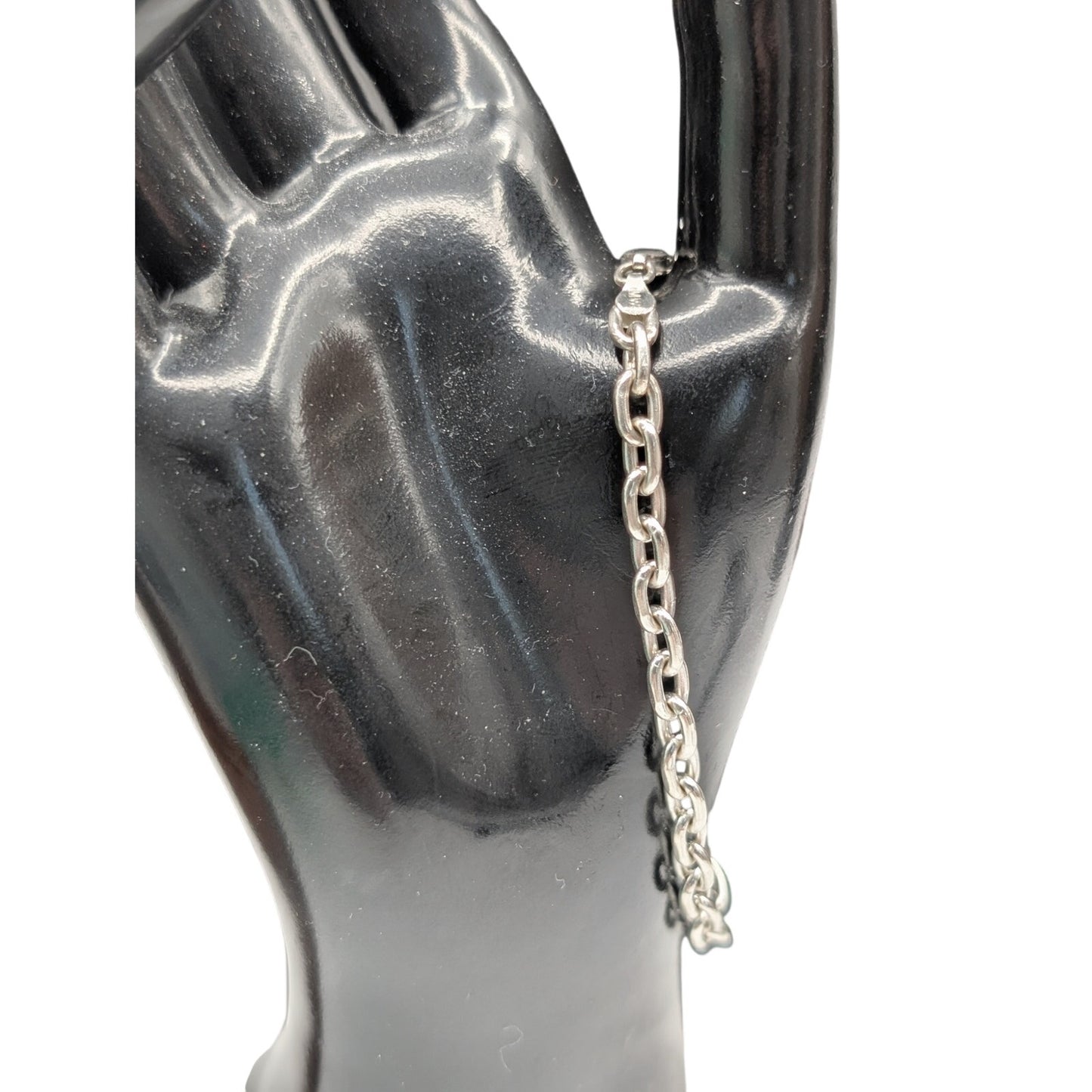925 Sterling Silver 3/16" Rolo Chain Link Bracelet 11.15g