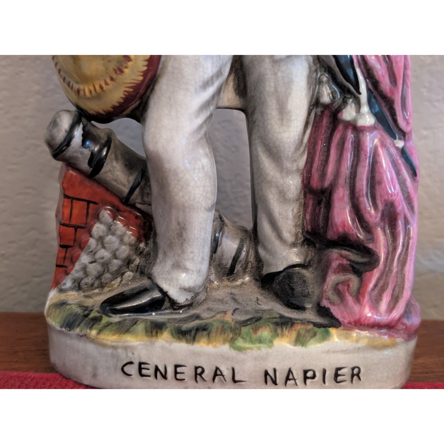 Antique 1850 Unmarked Staffordshire 'Ceneral Napier' Misspelled 10.5" Figurine