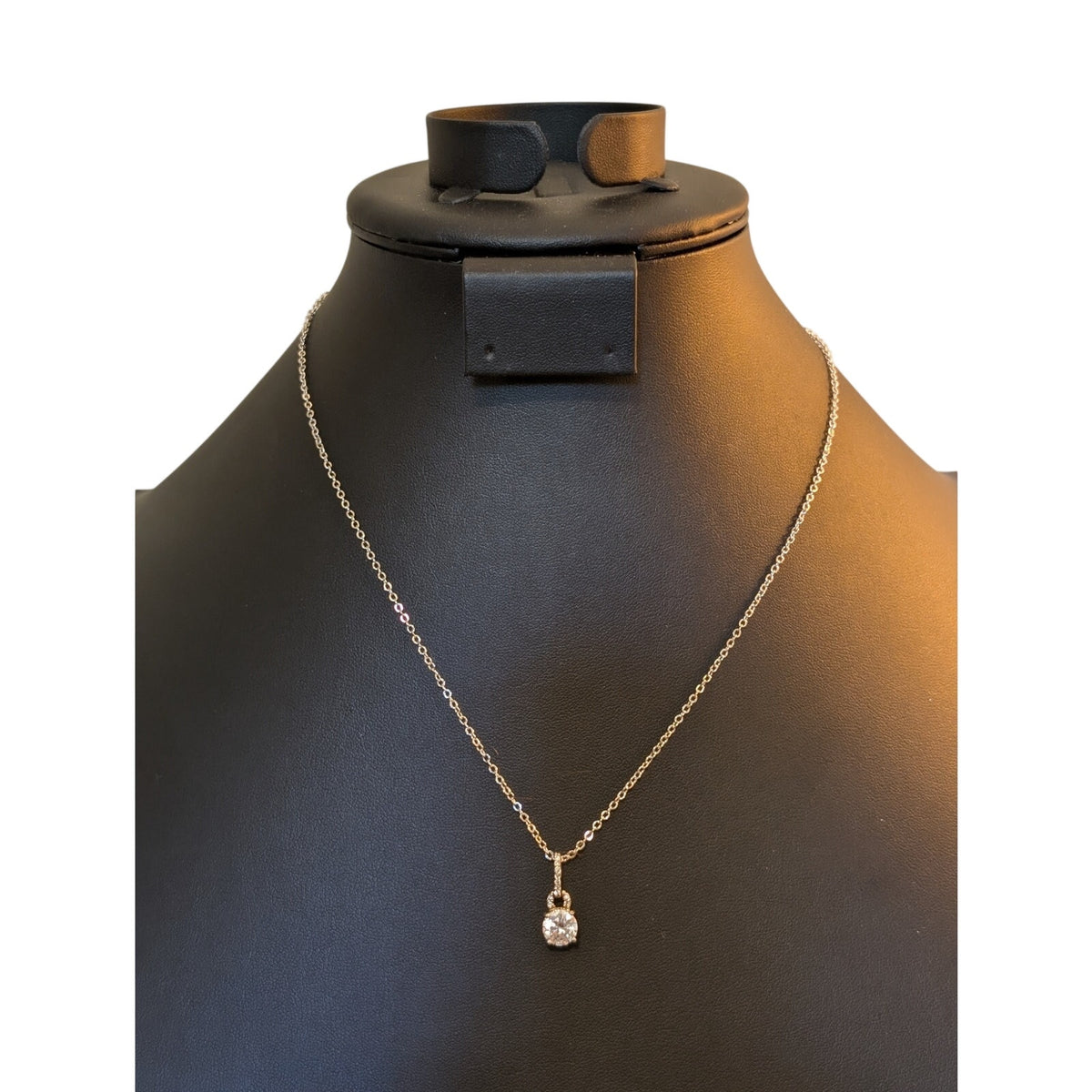 Vintage Silver Tone CZ Solitaire 18" Necklace
